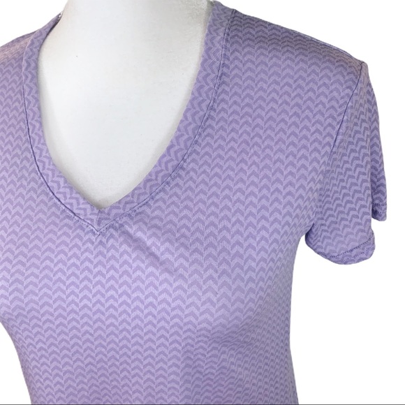 🎀 Avia Purple Chevron Print Workout Tee- M - Picture 3 of 9